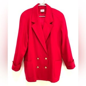 Vintage Susan Bristol Women’s Double Breasted Red Marino Wool Jacket Size 10